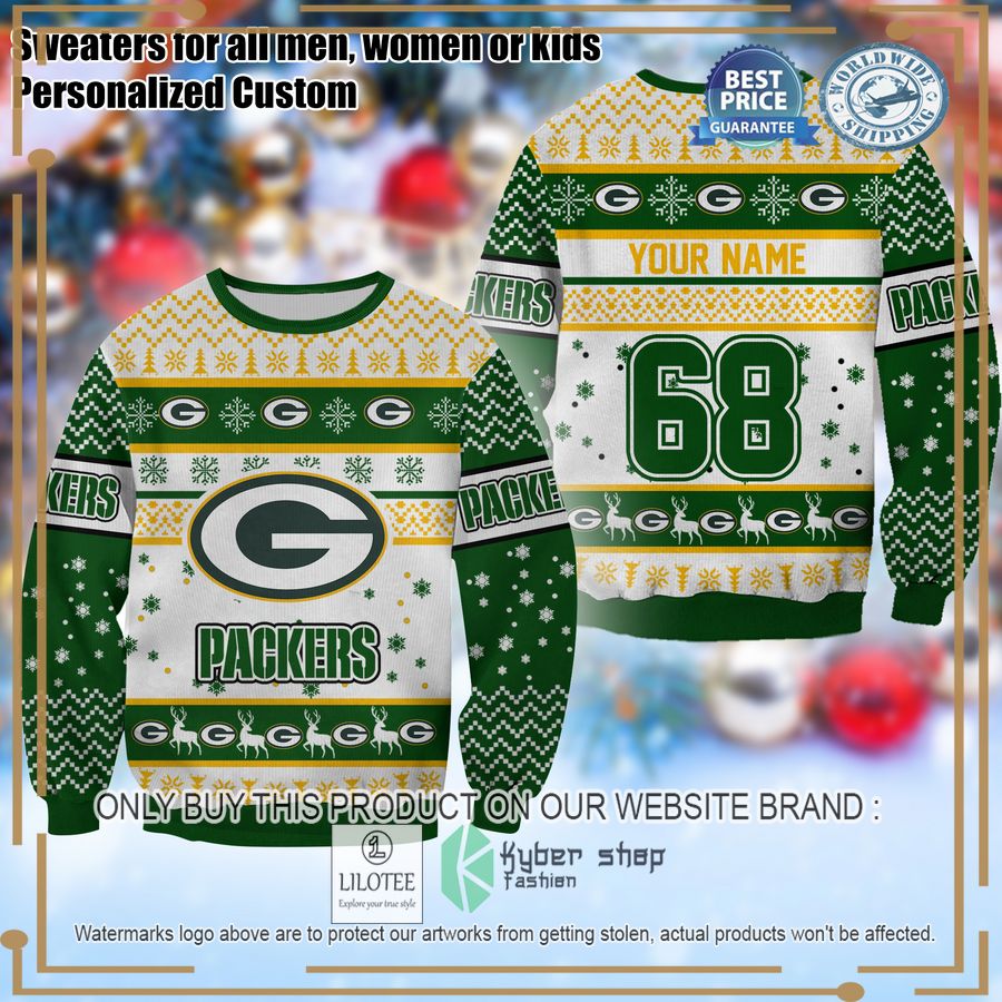 personalized green bay packers christmas sweater 1 88000