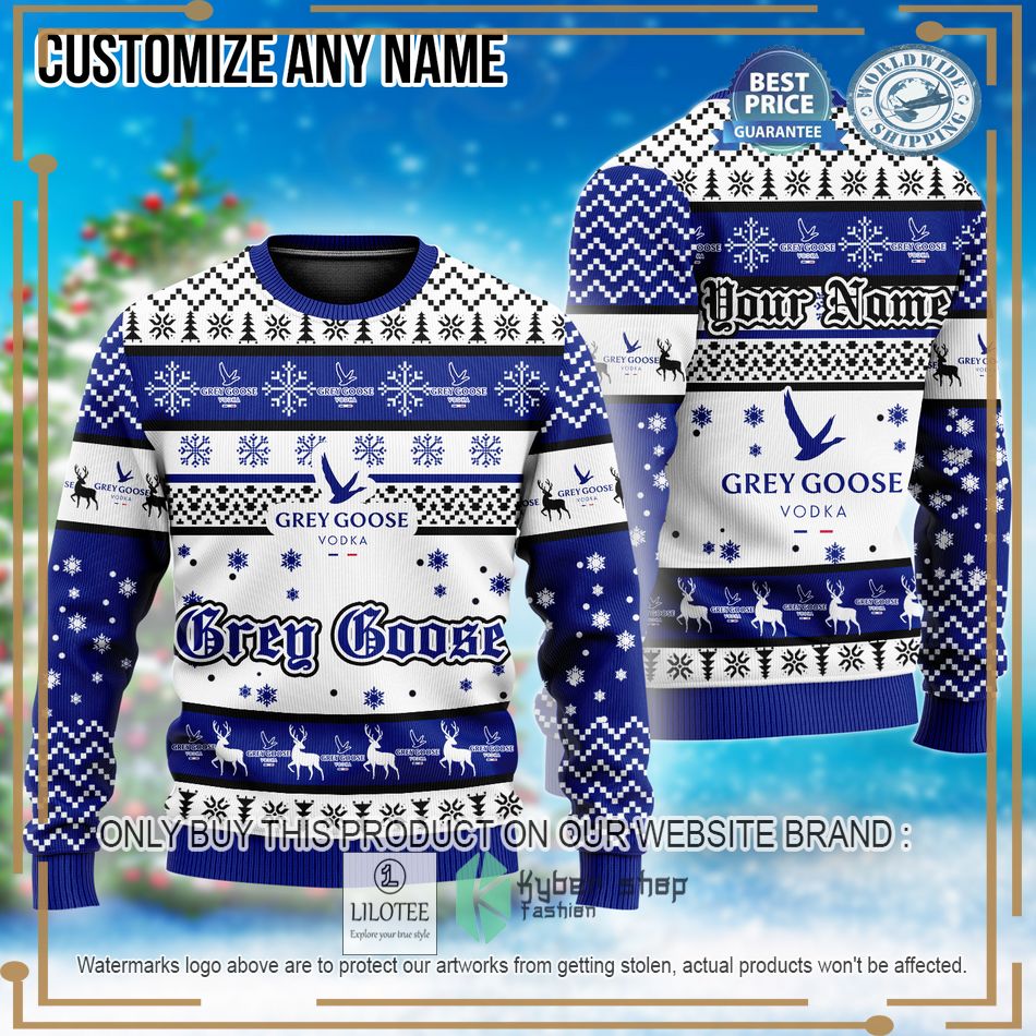 personalized grey goose ugly christmas sweater 1 13381