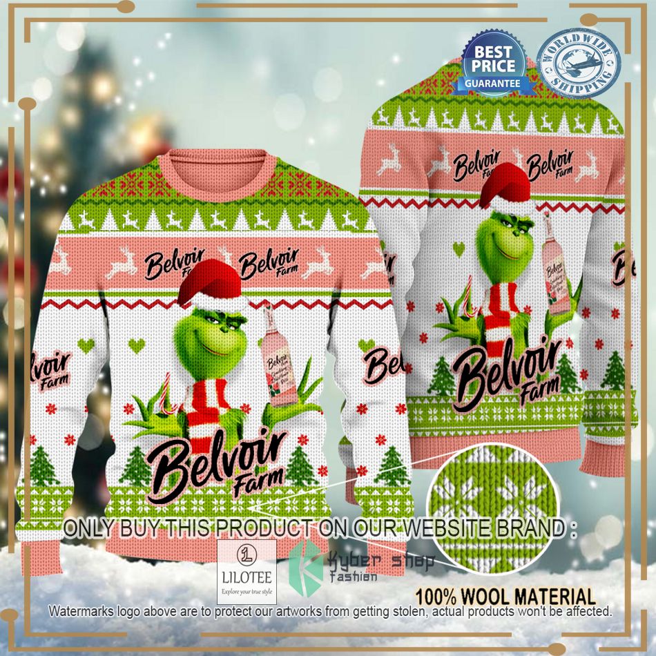 personalized grinch belvoirs christmas sweater hoodie sweater 1 29852