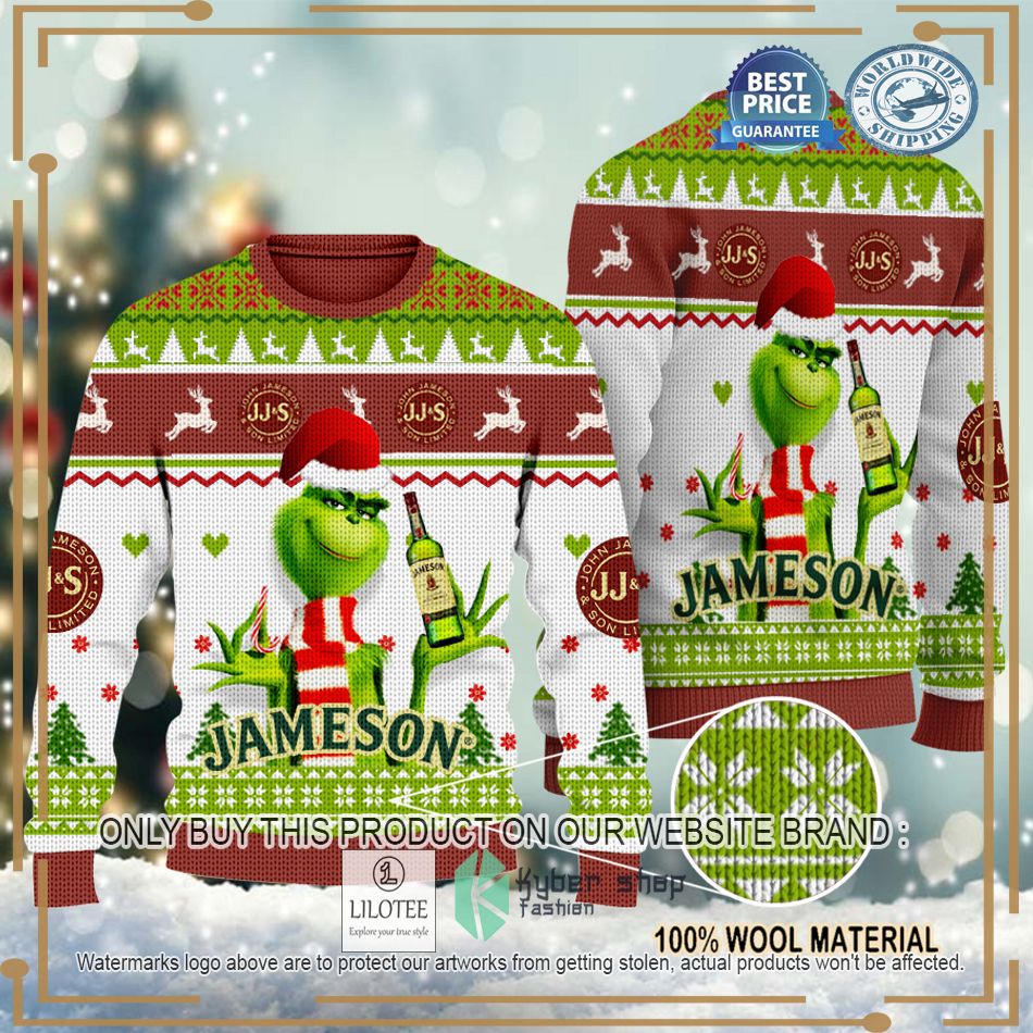 personalized grinch jameson christmas sweater hoodie sweater 1 53850