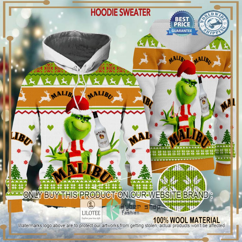 personalized grinch malibu christmas sweater hoodie sweater 2 43458