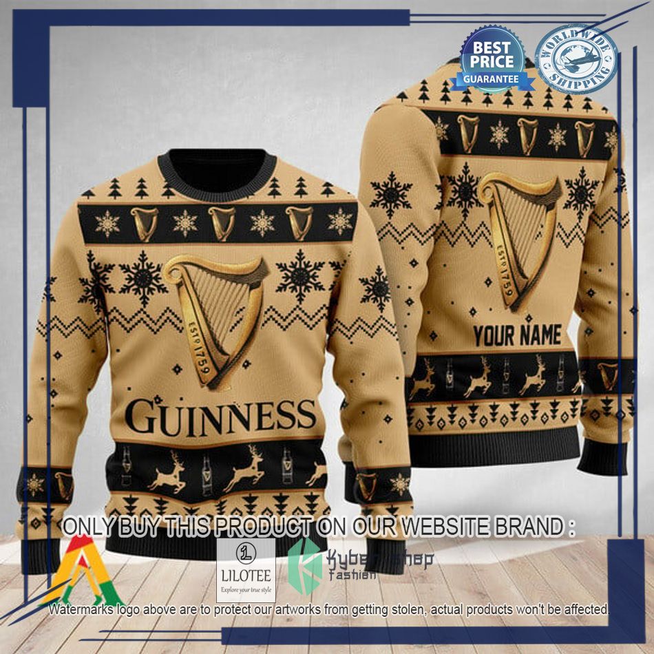personalized guinness beer christmas ugly christmas sweater 1 67551