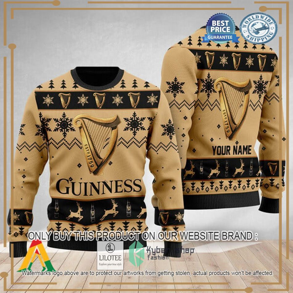 personalized guinness beer christmas ugly christmas sweater 1 95928