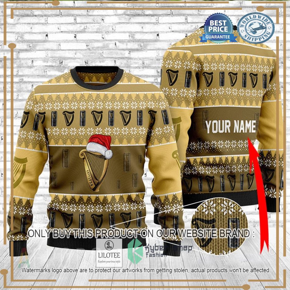 personalized guinness xmas ugly christmas sweater 1 85040