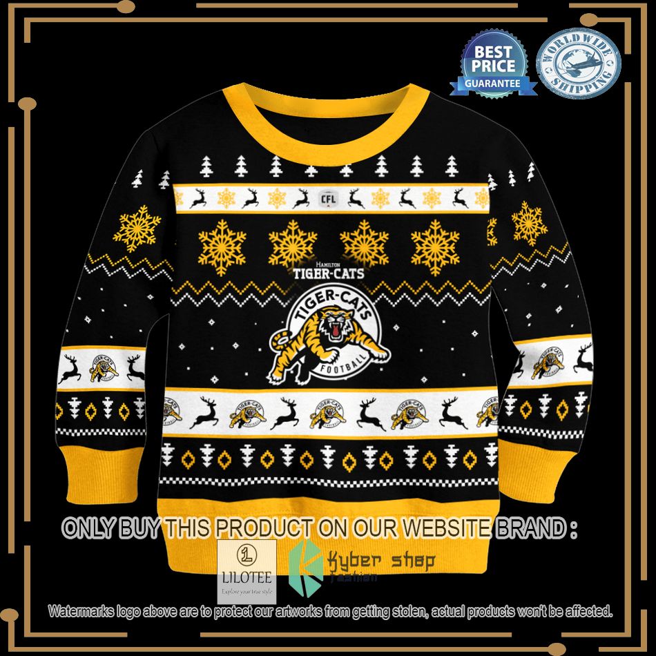 personalized hamilton tiger cats black christmas sweater 2 36120