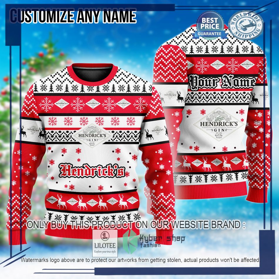 personalized hendricks ugly christmas sweater 1 11630