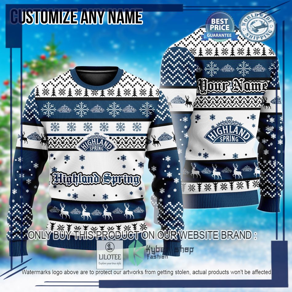 personalized highland spring ugly christmas sweater 1 3980