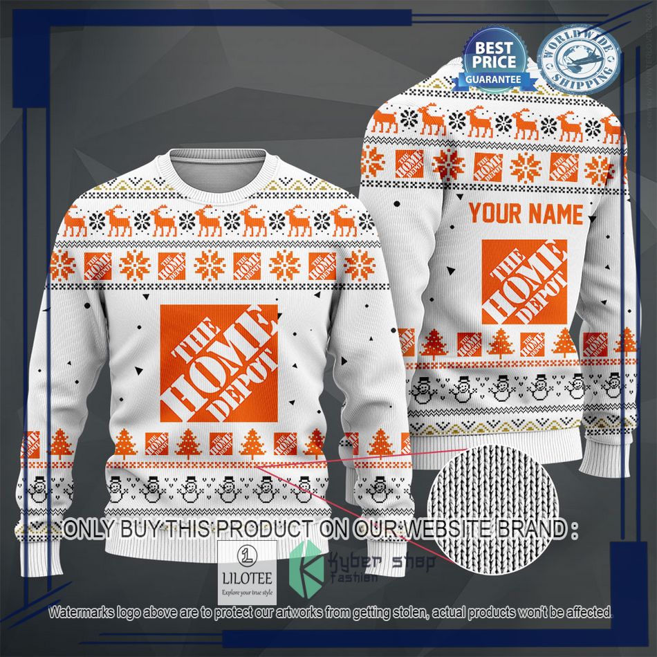 personalized home depot white christmas sweater hoodie sweater 2 63314