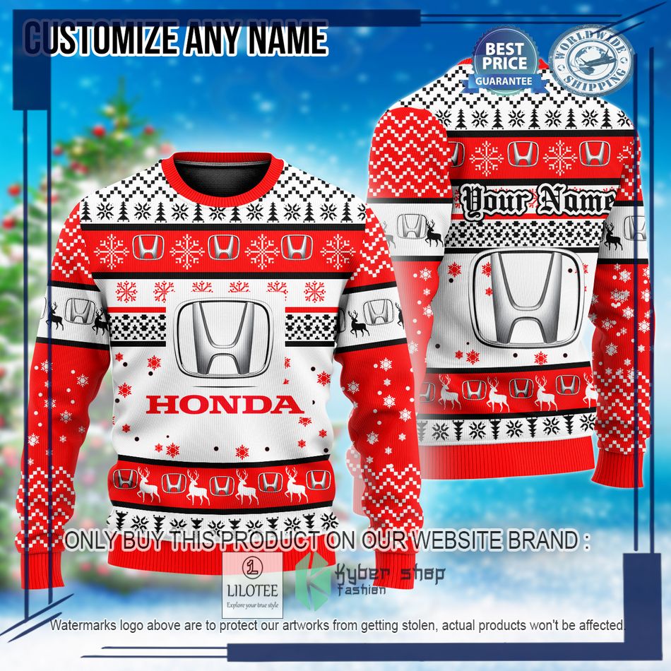 personalized honda custom ugly christmas sweater 1 36629