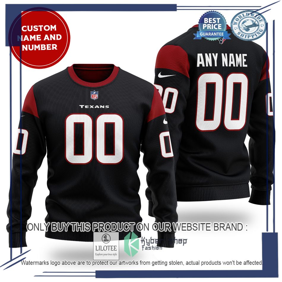 personalized houston texans nfl black wool sweater 1 29955