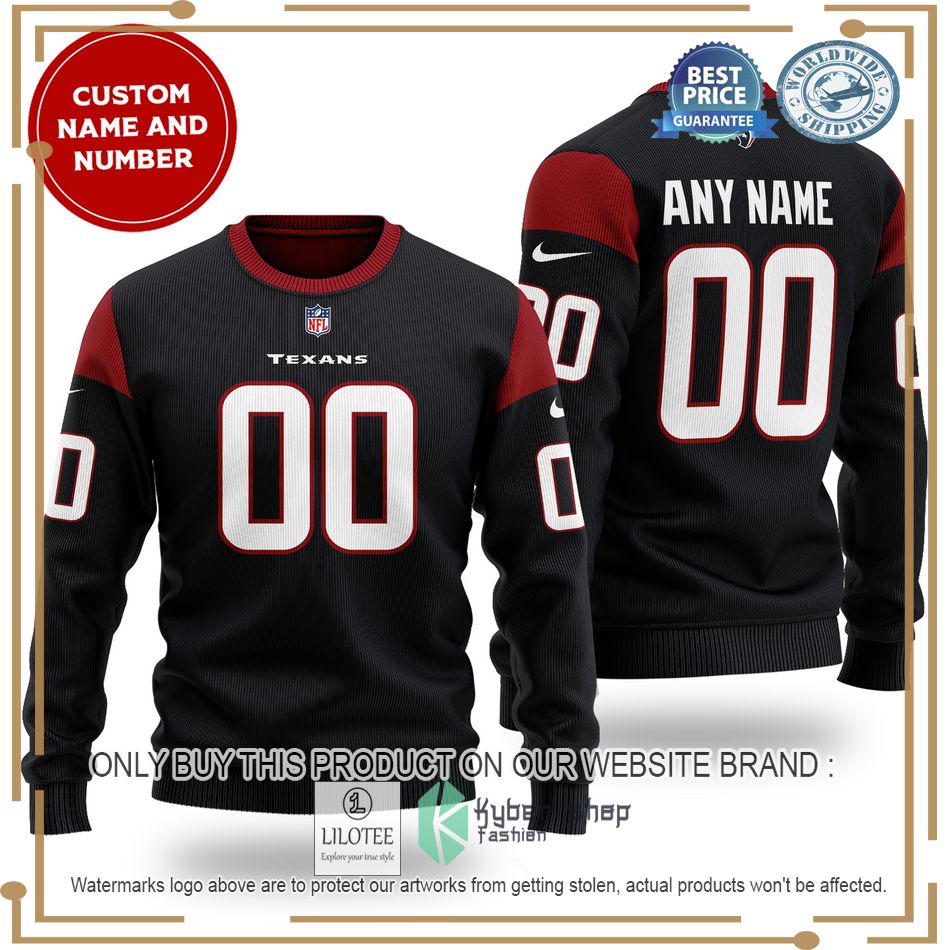 personalized houston texans nfl black wool sweater 1 32566