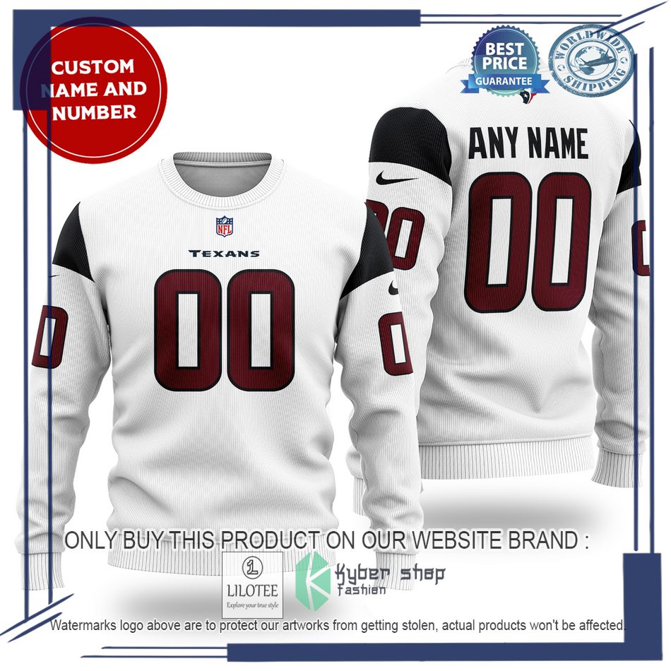 personalized houston texans nfl white wool sweater 1 32011