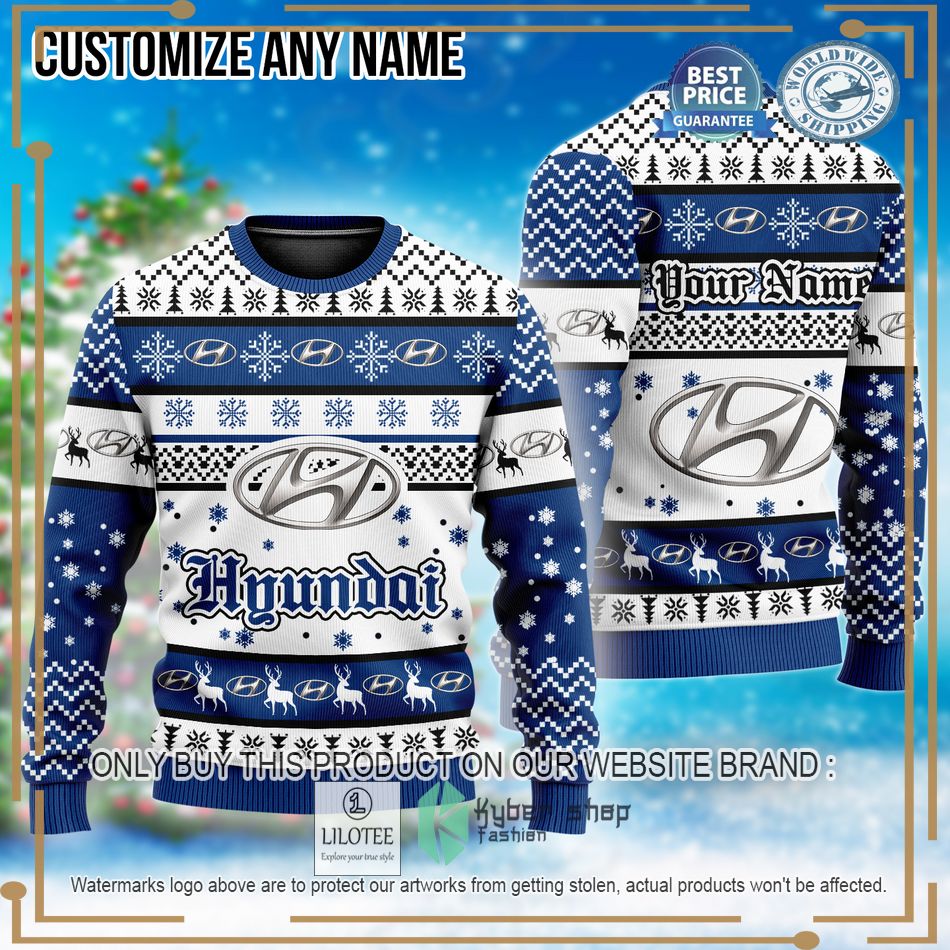 personalized hyundai custom ugly christmas sweater 1 13279