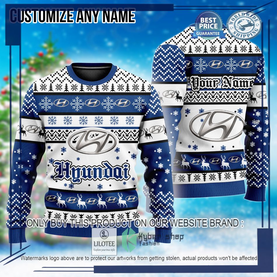personalized hyundai custom ugly christmas sweater 1 82132