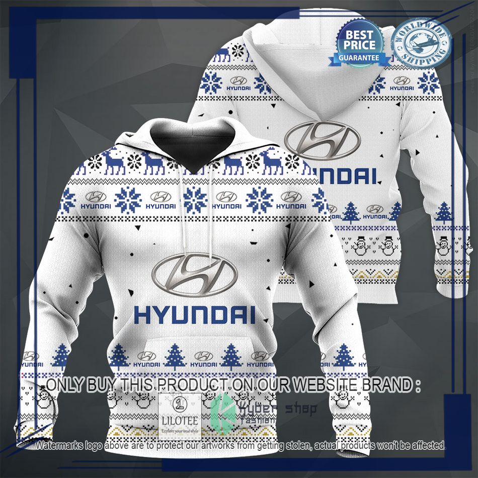 personalized hyundai white christmas sweater hoodie sweater 1 87956