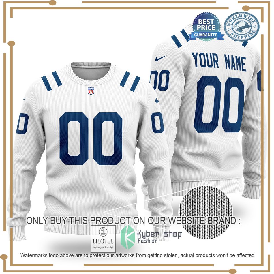 personalized indianapolis colts nfl white wool sweater 1 89103
