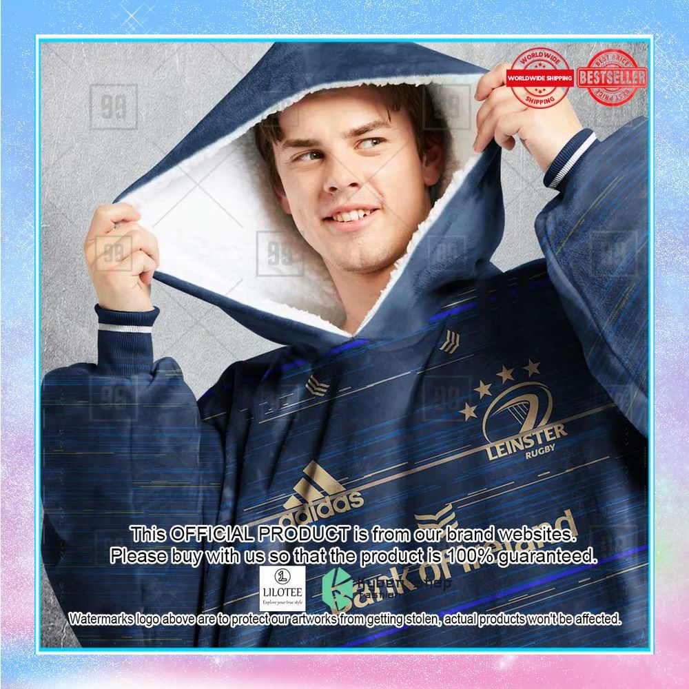 personalized ireland leinster rugby dark blue oodie blanket hoodie 2 568