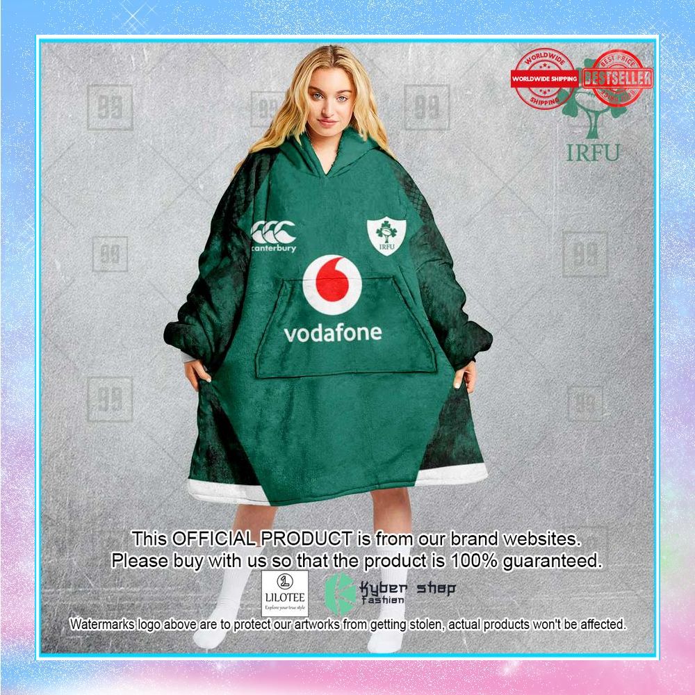 personalized ireland national rugby green oodie blanket hoodie 1 108