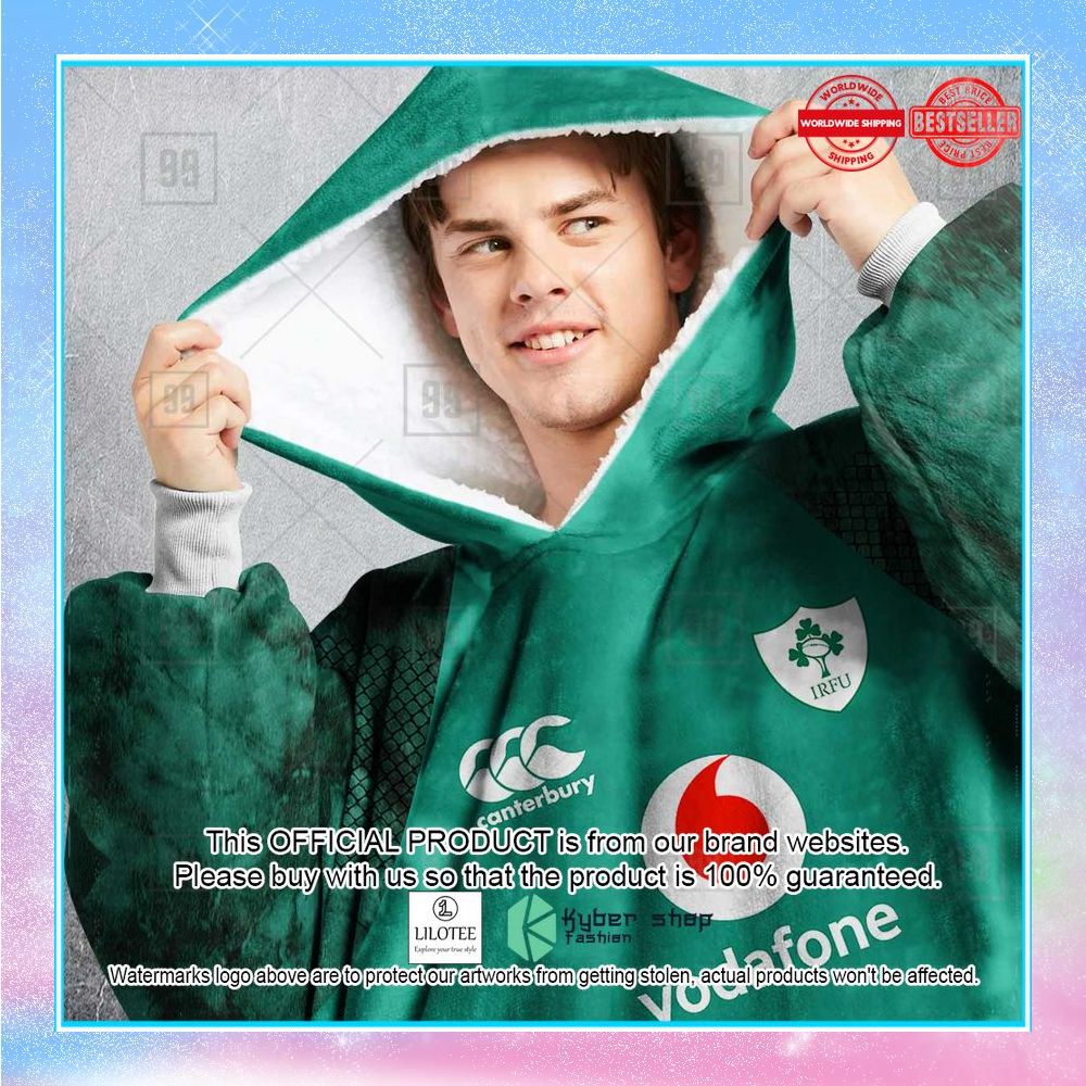 personalized ireland national rugby green oodie blanket hoodie 2 918