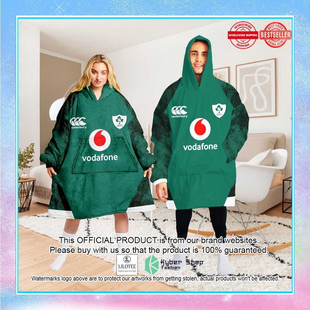personalized ireland national rugby oodie blanket hoodie 2 960