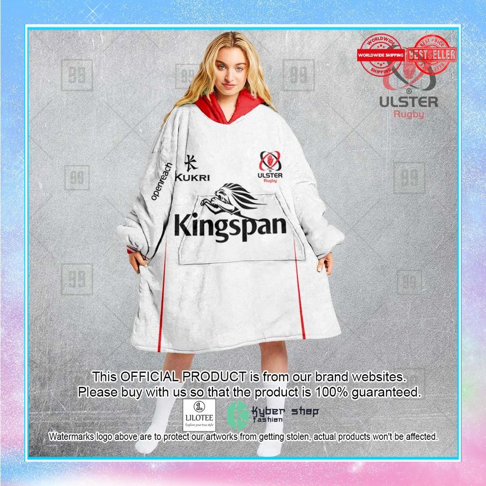 personalized ireland ulster rugby white oodie blanket hoodie 1 382