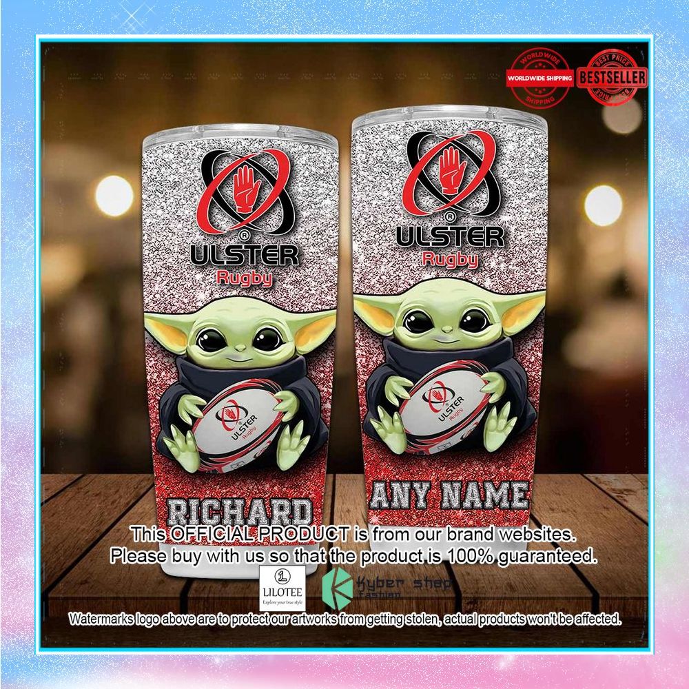 personalized irfu ulster rugby baby yoda tumbler 2 492