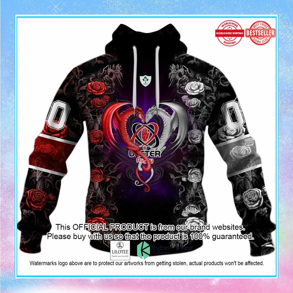 personalized irfu ulster rugby rose dragon shirt hoodie 2 725