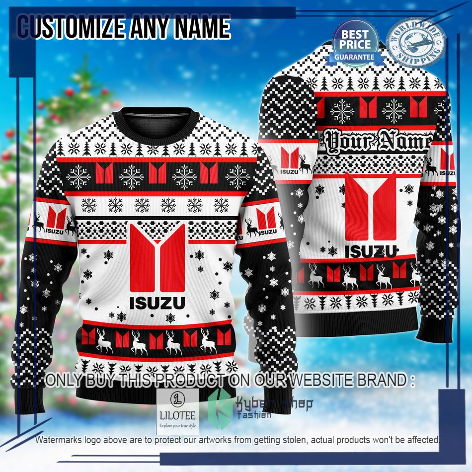personalized isuzu custom ugly christmas sweater 1 17818