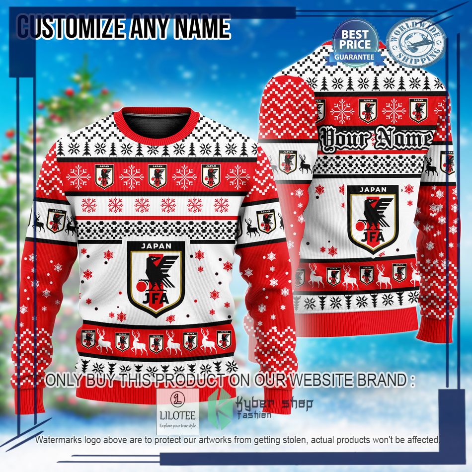 personalized japan football team custom ugly christmas sweater 1 60541