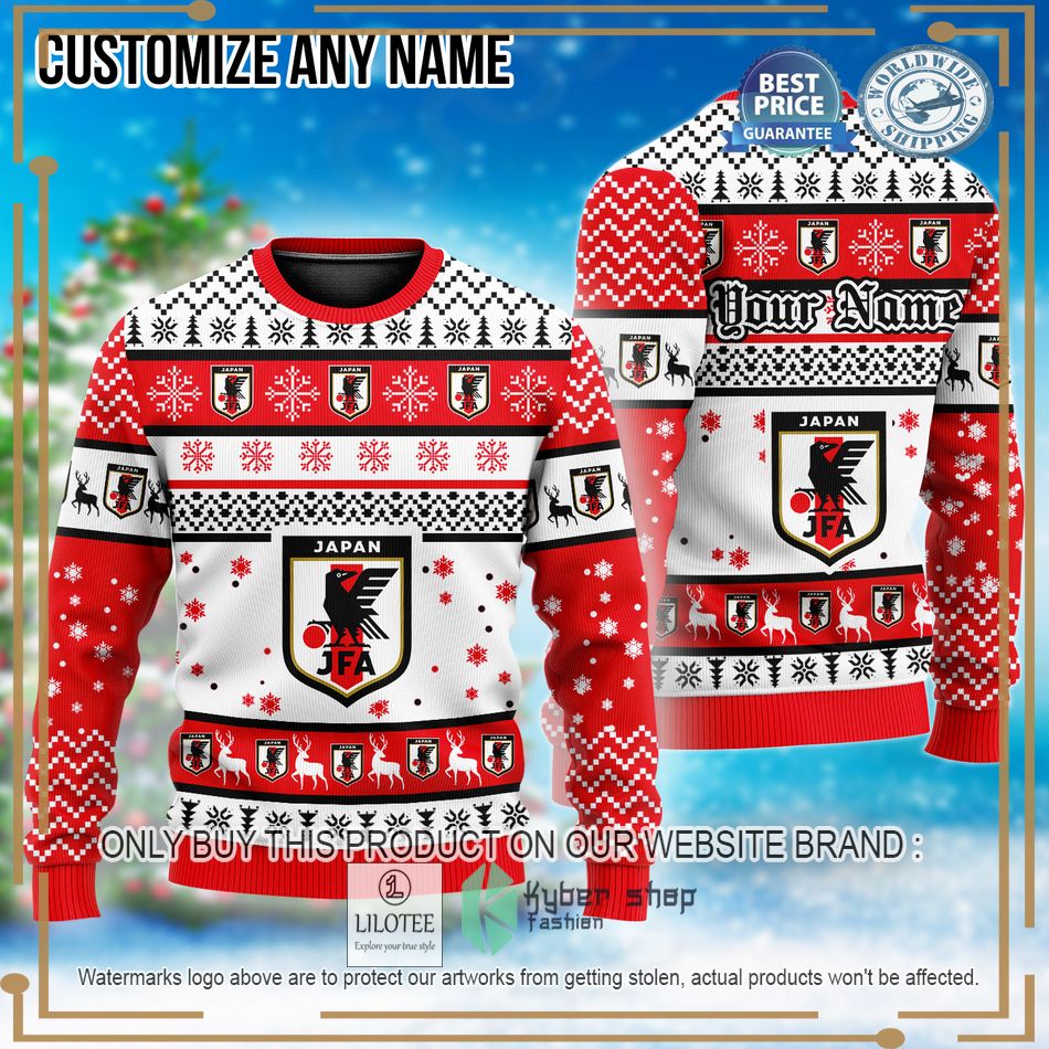 personalized japan football team custom ugly christmas sweater 1 61441