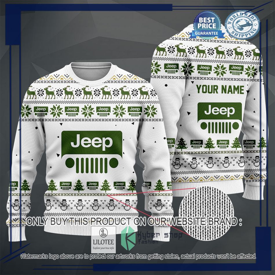 personalized jeep white christmas sweater hoodie sweater 2 38179