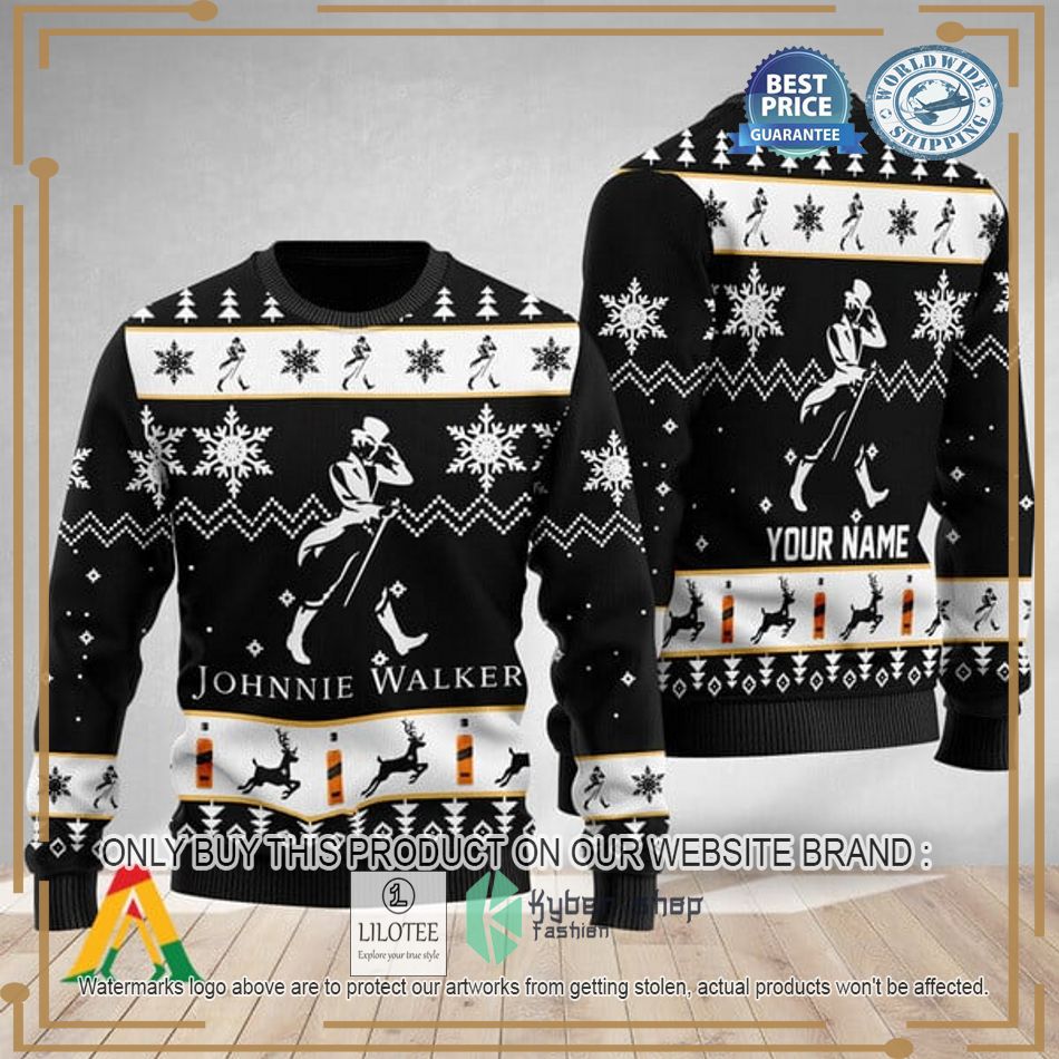 personalized johnnie walker christmas ugly christmas sweater 1 14857