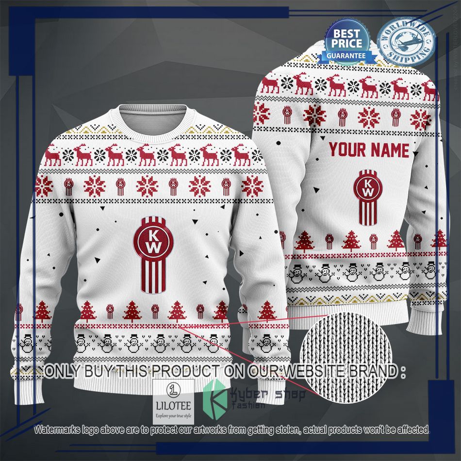 personalized kenworth white christmas sweater hoodie sweater 2 21852