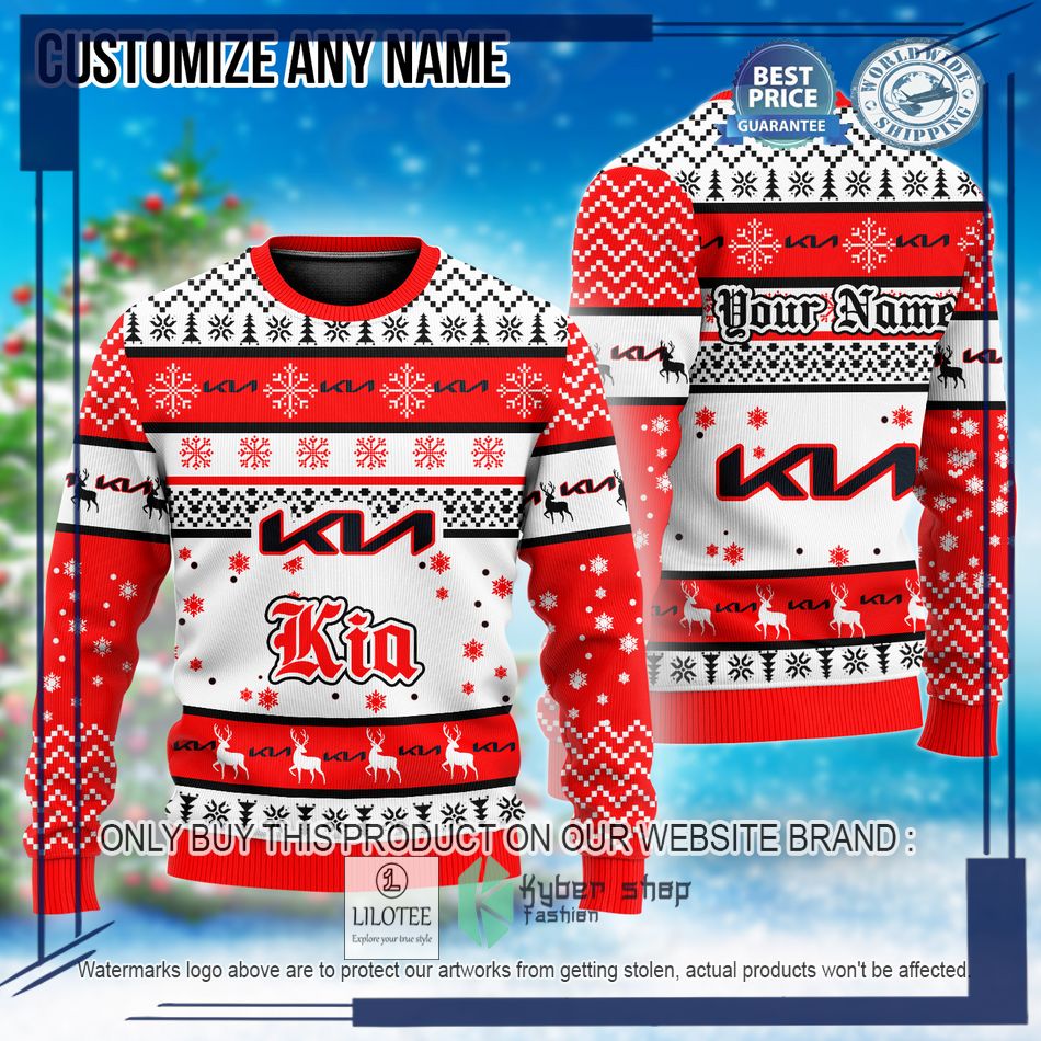 personalized kia custom ugly christmas sweater 1 23175