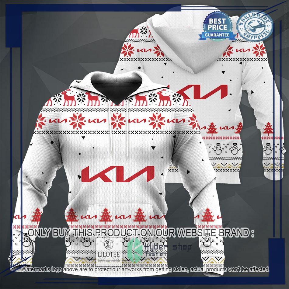 personalized kia white christmas sweater hoodie sweater 1 42313