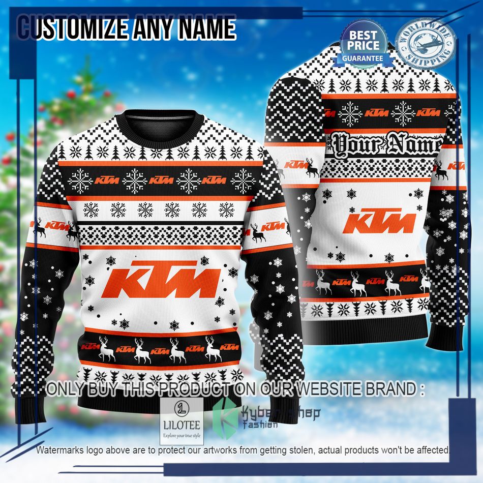 personalized ktm custom ugly christmas sweater 1 63977