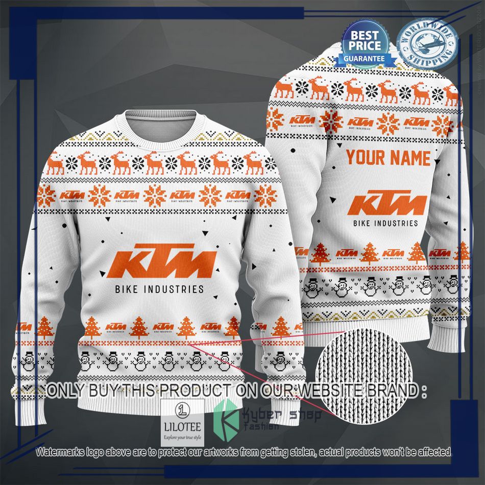 personalized ktm white christmas sweater hoodie sweater 2 86809