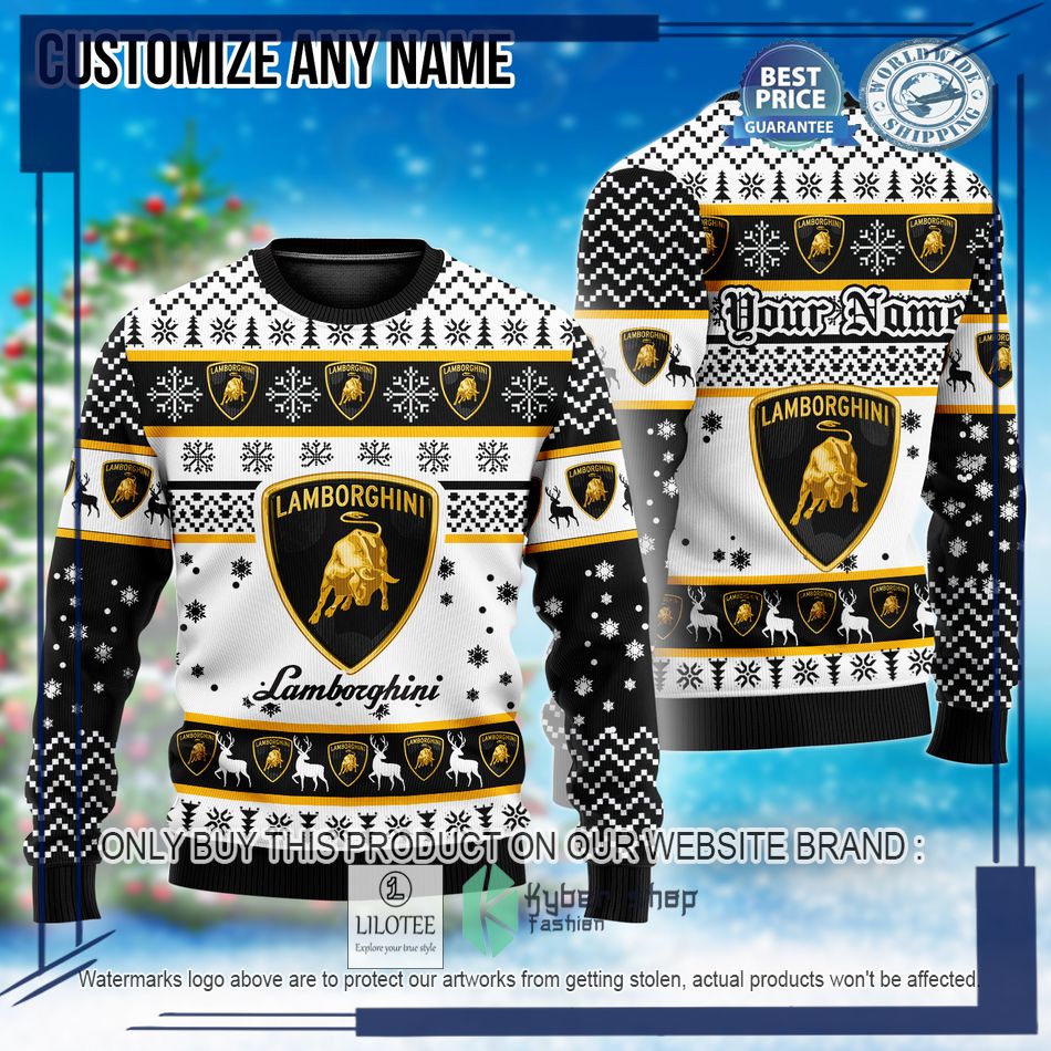 personalized lamborghini custom ugly christmas sweater 1 12532