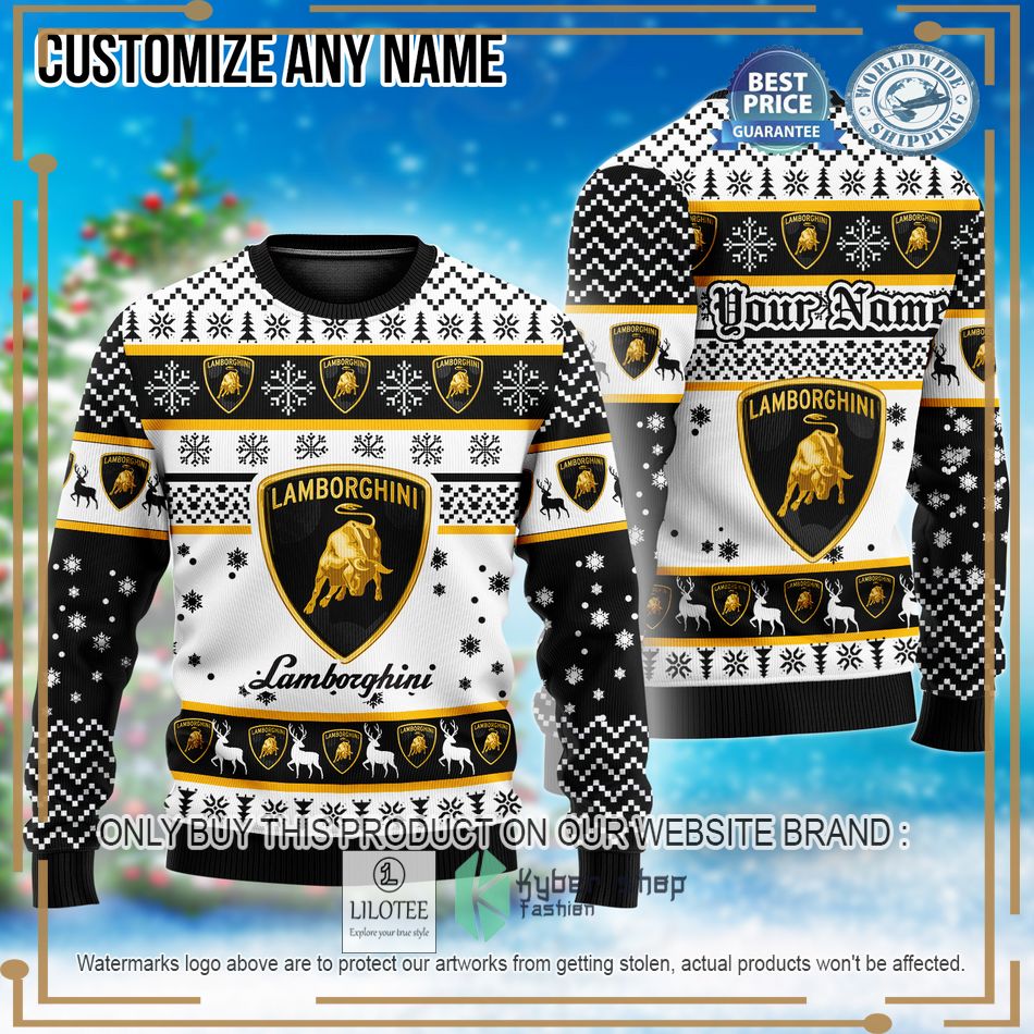 personalized lamborghini custom ugly christmas sweater 1 12818