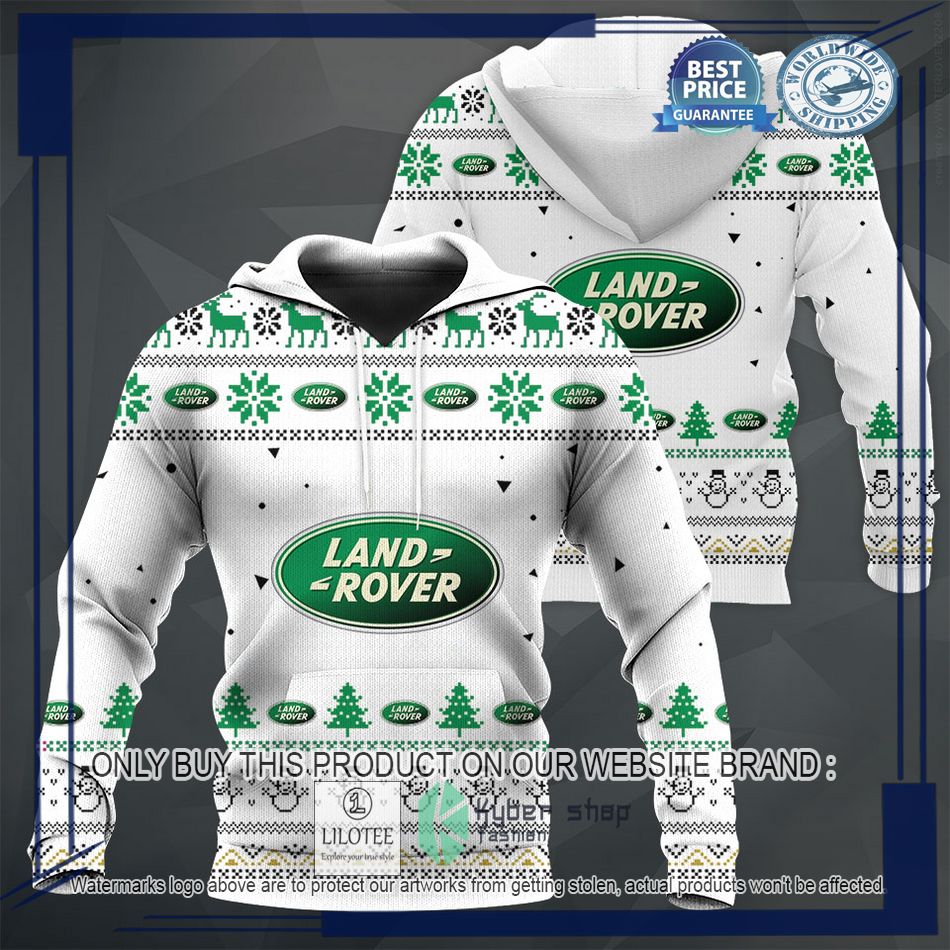 personalized land rover white christmas sweater hoodie sweater 1 4173