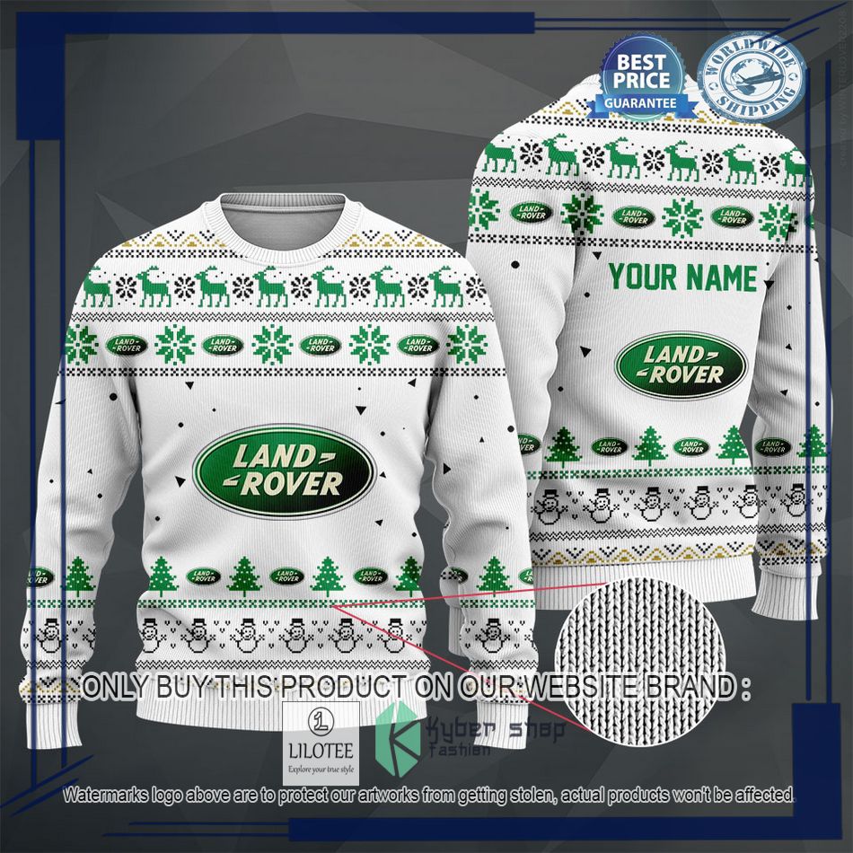 personalized land rover white christmas sweater hoodie sweater 2 83159