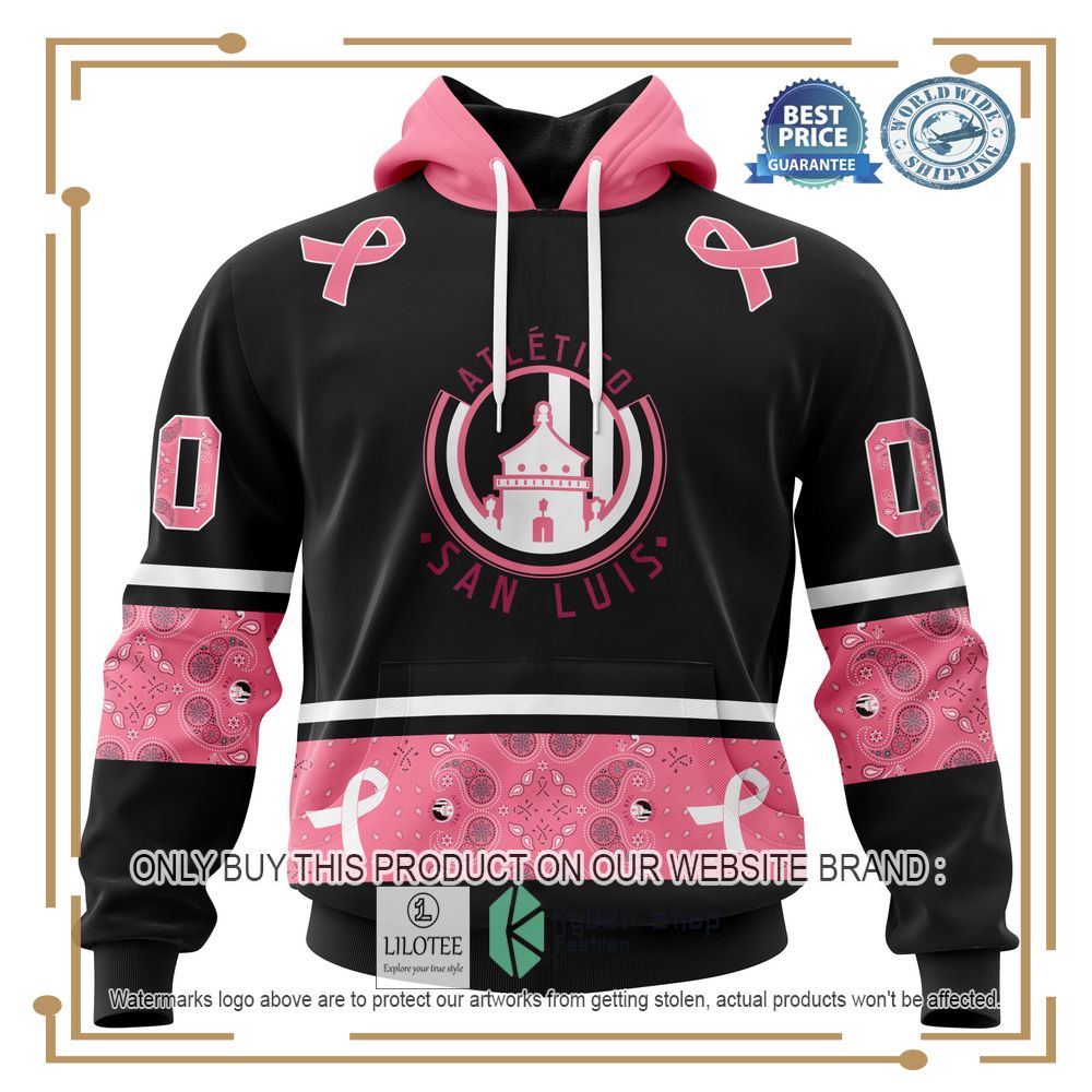 Personalized Liga Mx Atletico San Luis Style With Paisley In October We Wear Pink Breast Cancer Hoodie, Shirt 18