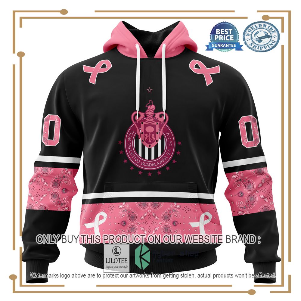 Personalized Liga Mx C D Guadalajara Style With Paisley In October We Wear Pink Breast Cancer Hoodie, Shirt 18