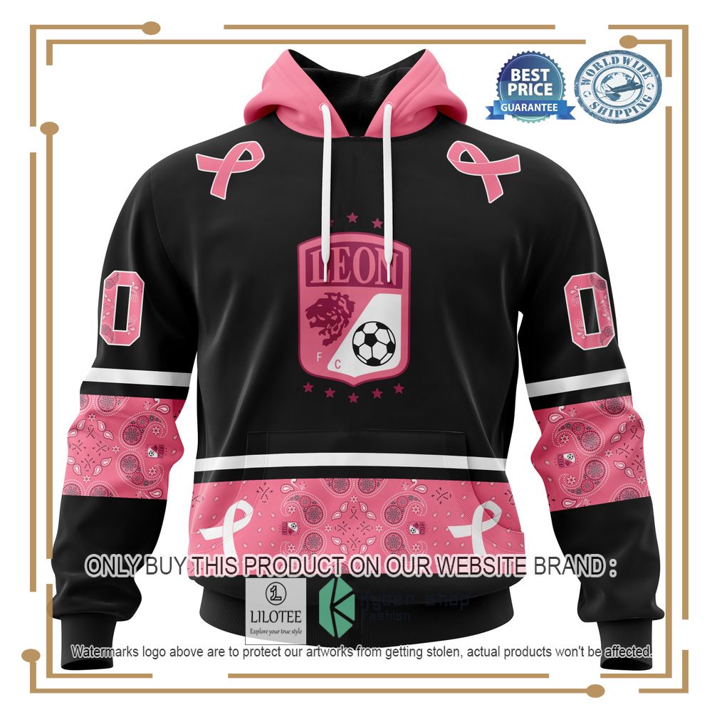 Personalized Liga Mx Club Leon Style With Paisley In October We Wear Pink Breast Cancer Hoodie, Shirt 19