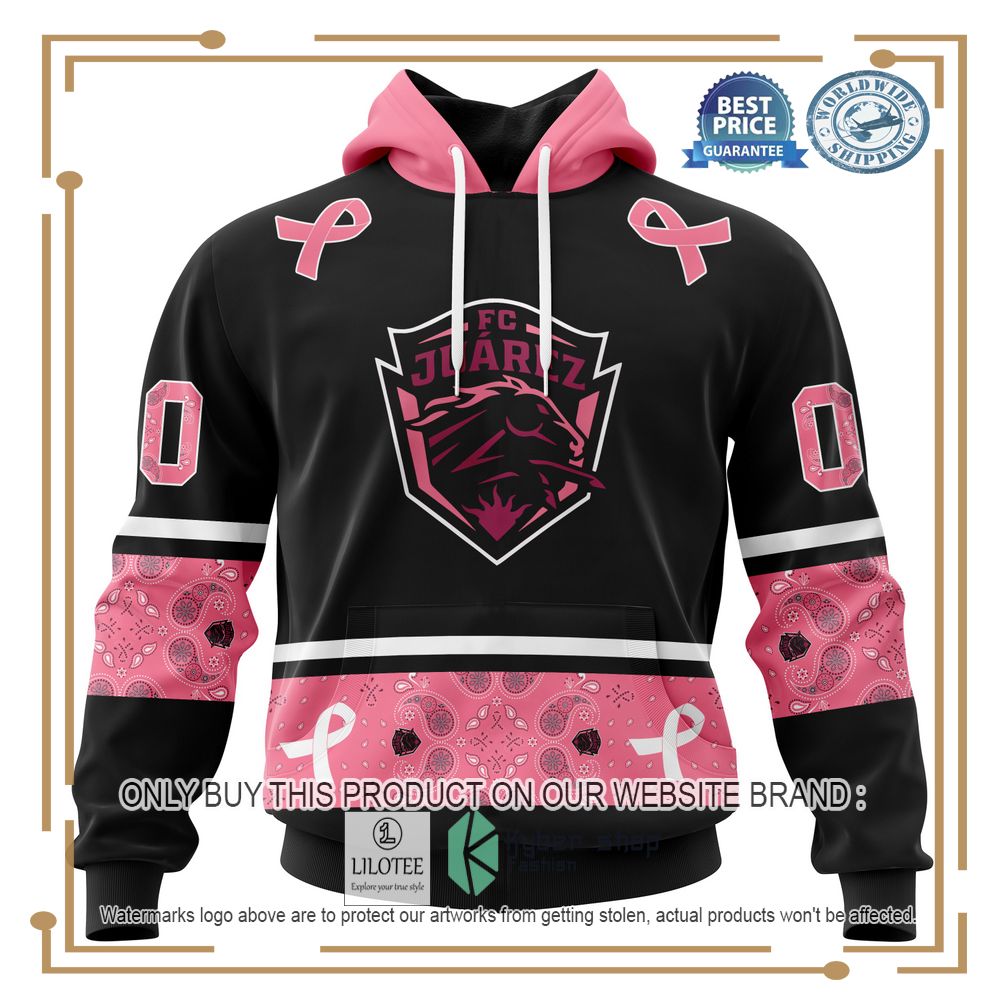 Personalized Liga Mx Fc Juarez Style With Paisley In October We Wear Pink Breast Cancer Hoodie, Shirt 18