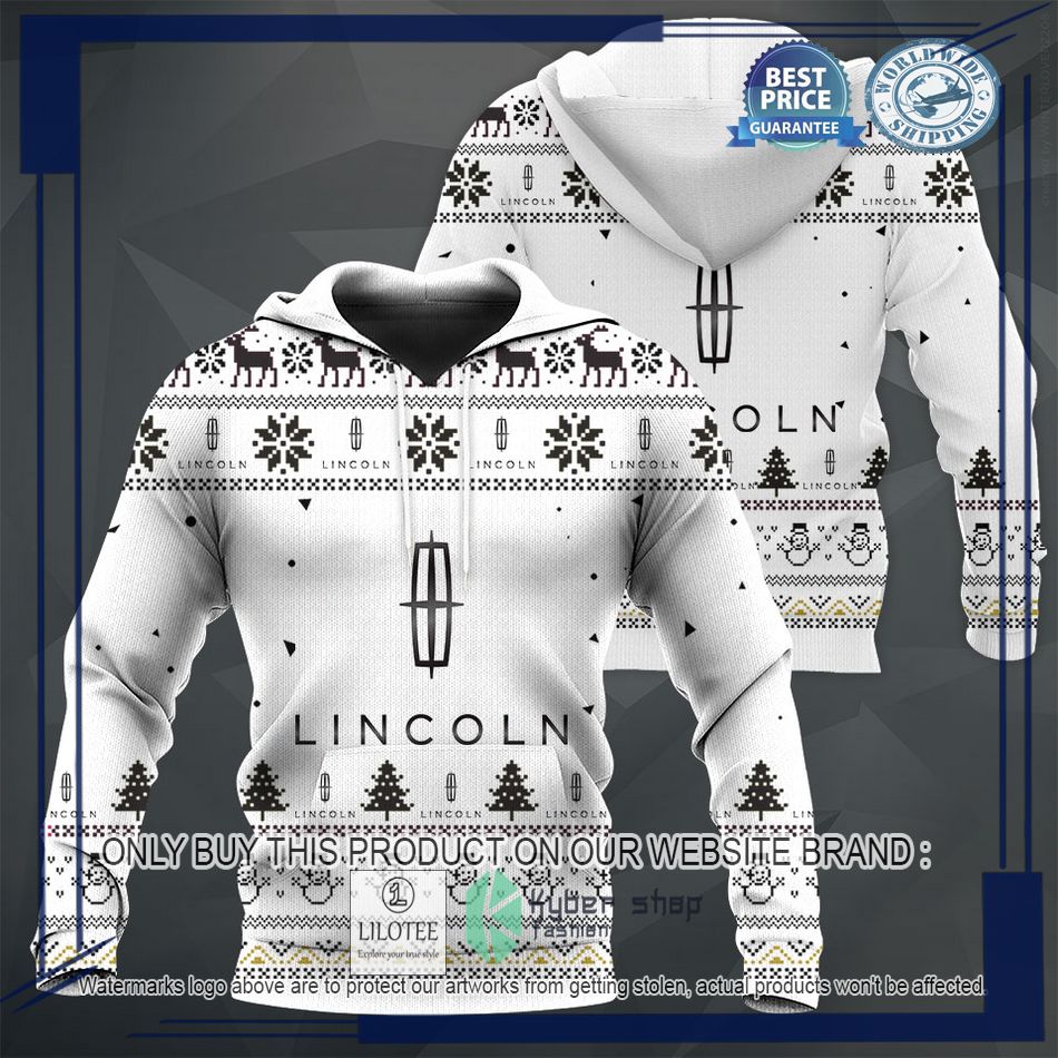 personalized lincoln white christmas sweater hoodie sweater 1 9543