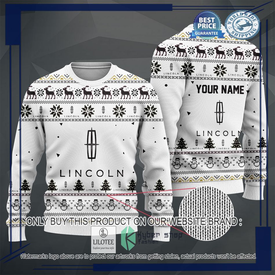 personalized lincoln white christmas sweater hoodie sweater 2 8186