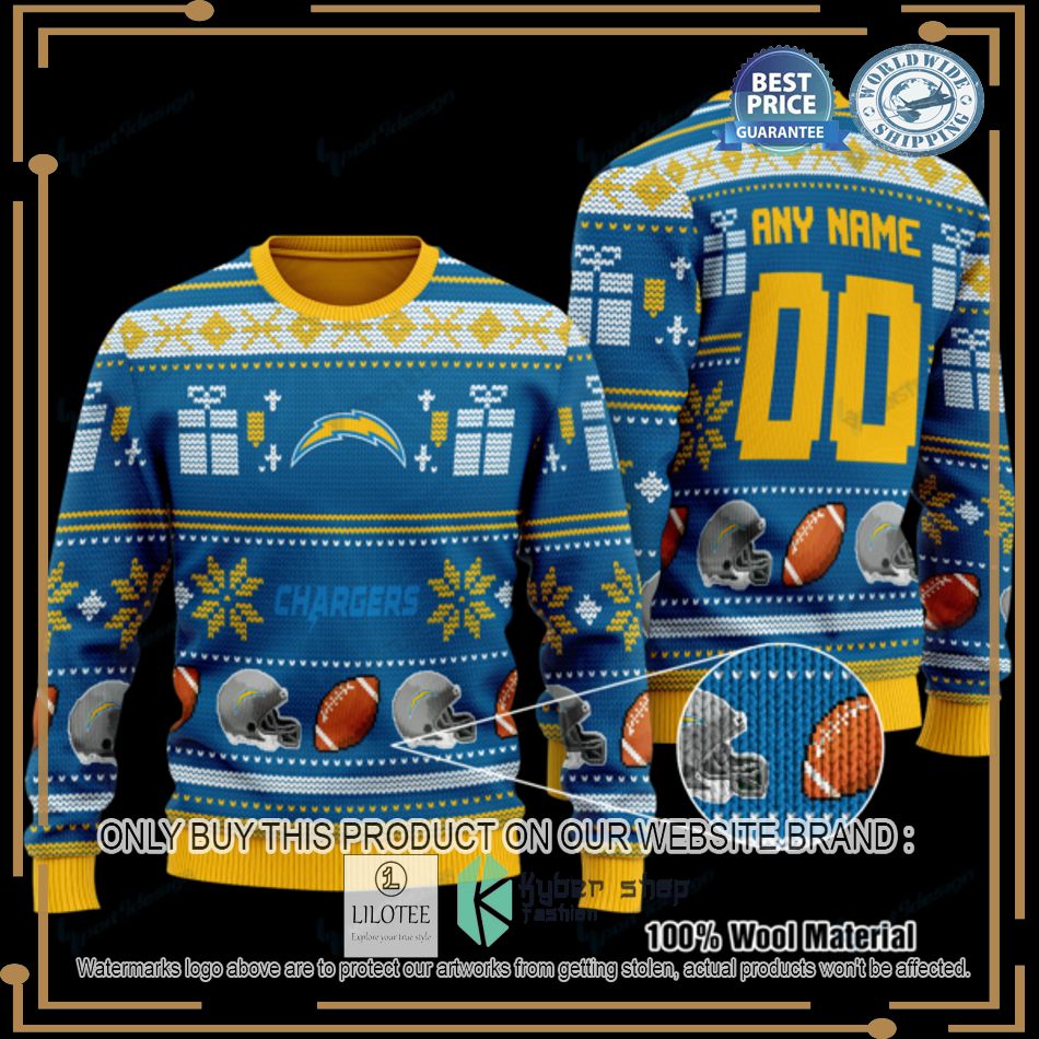 personalized los angeles chargers knitted sweater 1 42714