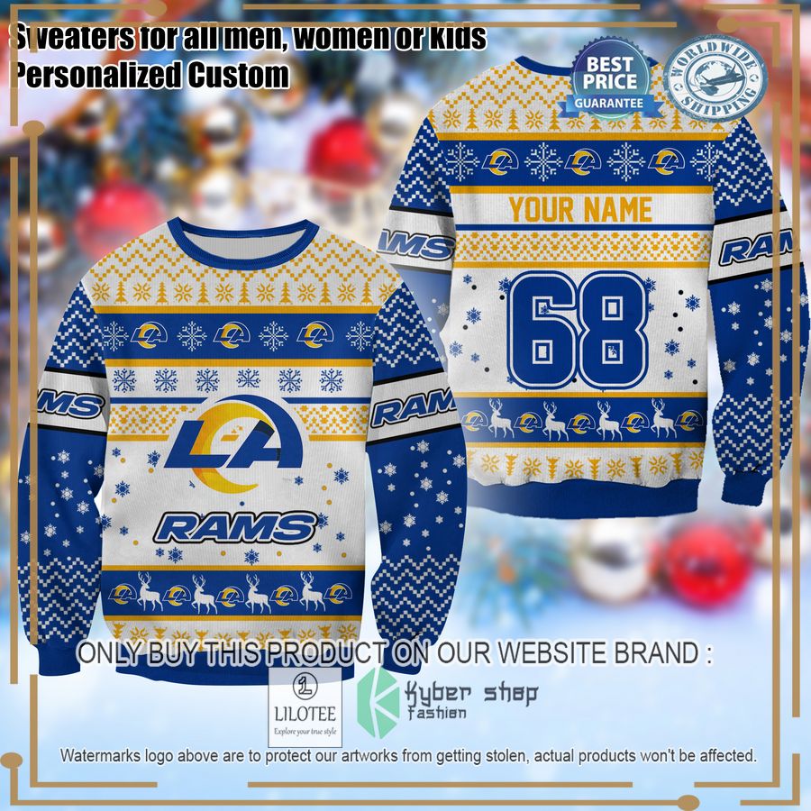 personalized los angeles rams christmas sweater 1 78553
