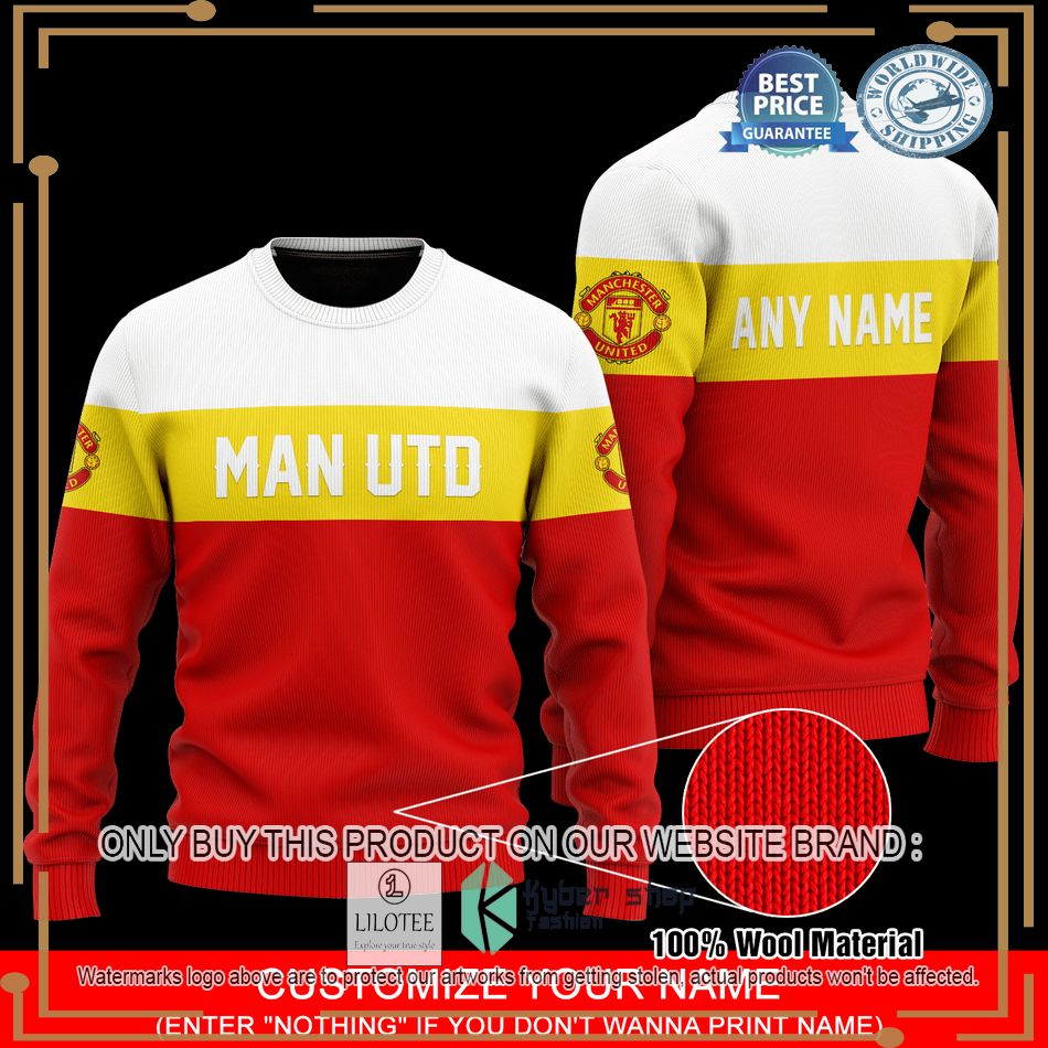 personalized manchester united red white christmas sweater 1 58065